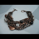 Copper chain with beads bracelet